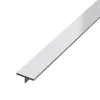 Ilcom Couvre-joint profilé décoratif Ts en inox rectifié Argent satiné - 15mm x 2440mm x 0,65 ep.- Profilé Carrelage