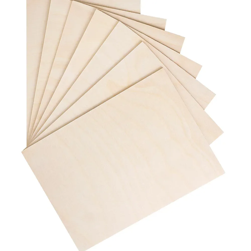 Creative Deco 10 x A4 Contreplaqué 300 x 210 x 3mm (+/-0,5mm) - Bois Brut Bouleau - Panneau Découpe Laser - Pyrogravure Gravure- Panneau Bois, Osb, Mdf