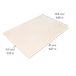 Creative Deco Panneau Bois, Osb, Mdf<3 x A5 Contreplaqué 148 x 210 x 3mm (+/-0,5mm) - Bois Brut Bouleau - Panneau Découpe Laser - Pyrogravure Gravure