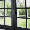 GoodHome Poignée De Fenêtre<Crémone de fenêtre Armel aluminium noir L.11cm
