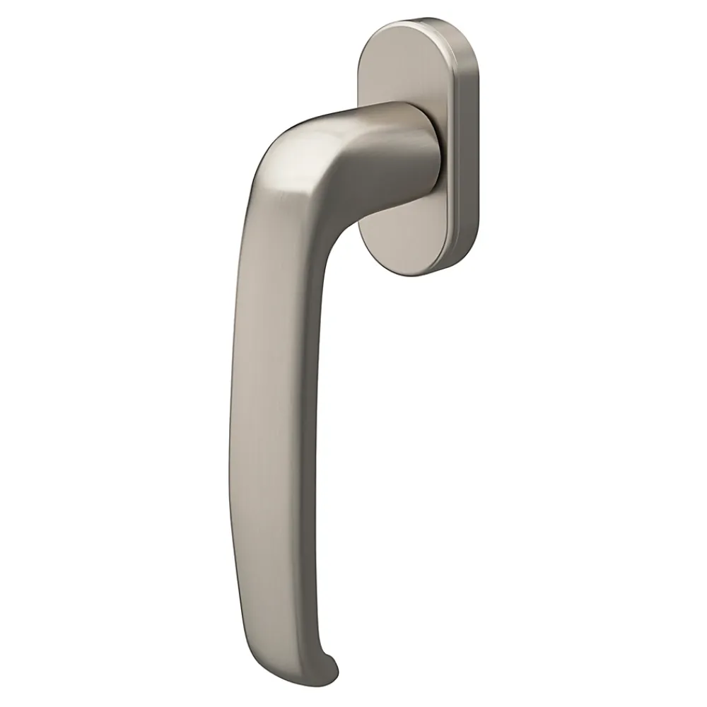 GoodHome Poignée De Fenêtre<Crémone de fenêtre Govlin aluminium gris chromé L.13cm