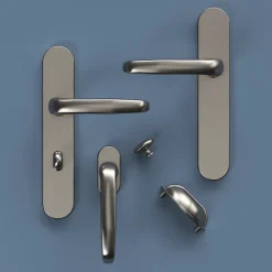 GoodHome Poignée De Fenêtre<Crémone de fenêtre Govlin aluminium gris chromé L.13cm