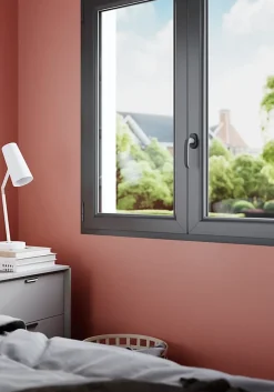 GoodHome Crémone de fenêtre Govlin aluminium noir anthracite L.13cm- Poignée De Fenêtre