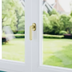 GoodHome Poignée De Fenêtre<Crémone de fenêtre Minzh aluminium doré satin L.12cm