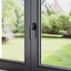 GoodHome Crémone de fenêtre Minzh aluminium noir L.12cm- Poignée De Fenêtre