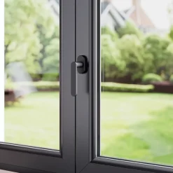 GoodHome Crémone de fenêtre Minzh aluminium noir L.12cm- Poignée De Fenêtre