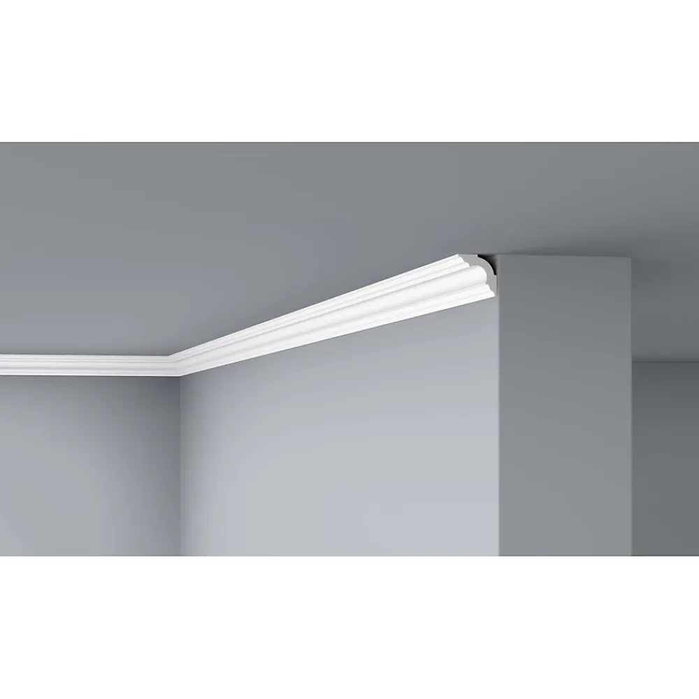 Decoflair D12 Moulure de plafond Polystyrène 30 x 30 x 2000 - 2 pièces- Moulure Et Rosace De Plafond