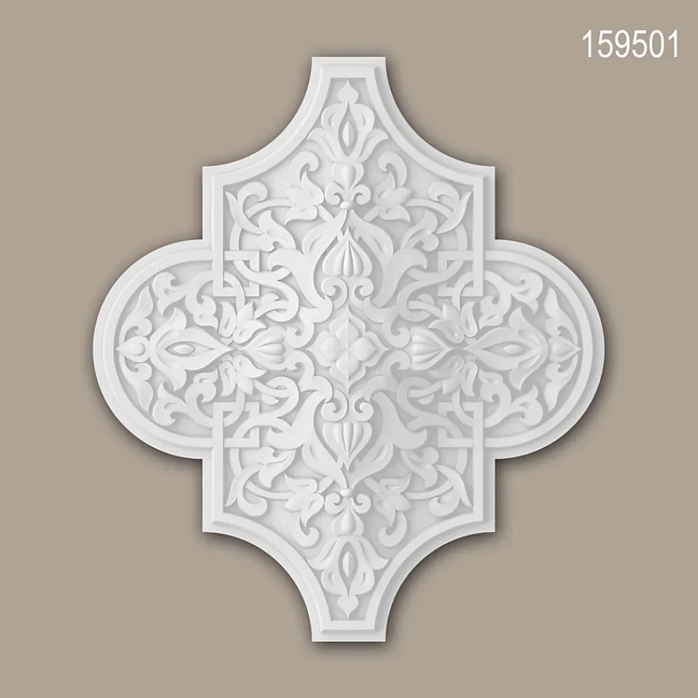 Profhome Moulure Et Rosace De Plafond<3d panneau mural 159501 Lambris mural Élément décoratif Médaillon 39,9 x 34,9 cm