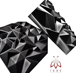 Ikhemalarka 3D PVC panneaux muraux decor gaming chambre mur plafond effet 3D mirror noir plaques PVC decoration 0.25m²- Panneau Mural Décoratif