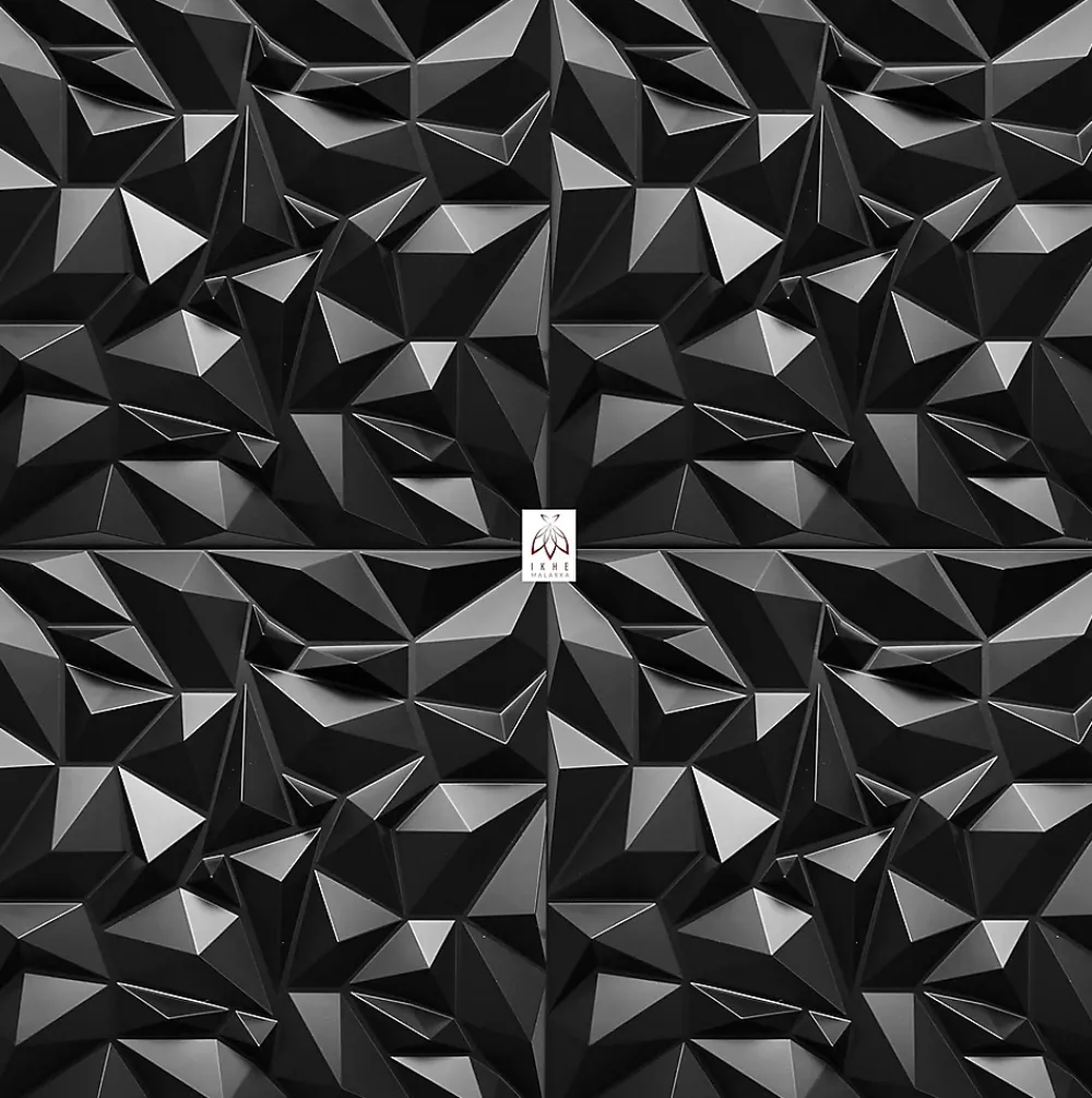 Ikhemalarka 3D PVC panneaux muraux decor gaming chambre mur plafond effet 3D mirror noir plaques PVC decoration 0.25m²- Panneau Mural Décoratif