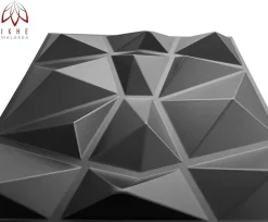 Ikhemalarka Panneau Mural Décoratif<3D PVC panneaux muraux decor gaming chambre mur plafond effet 3D diamant noir plaques PVC decoration 30x30cm 0.09m²