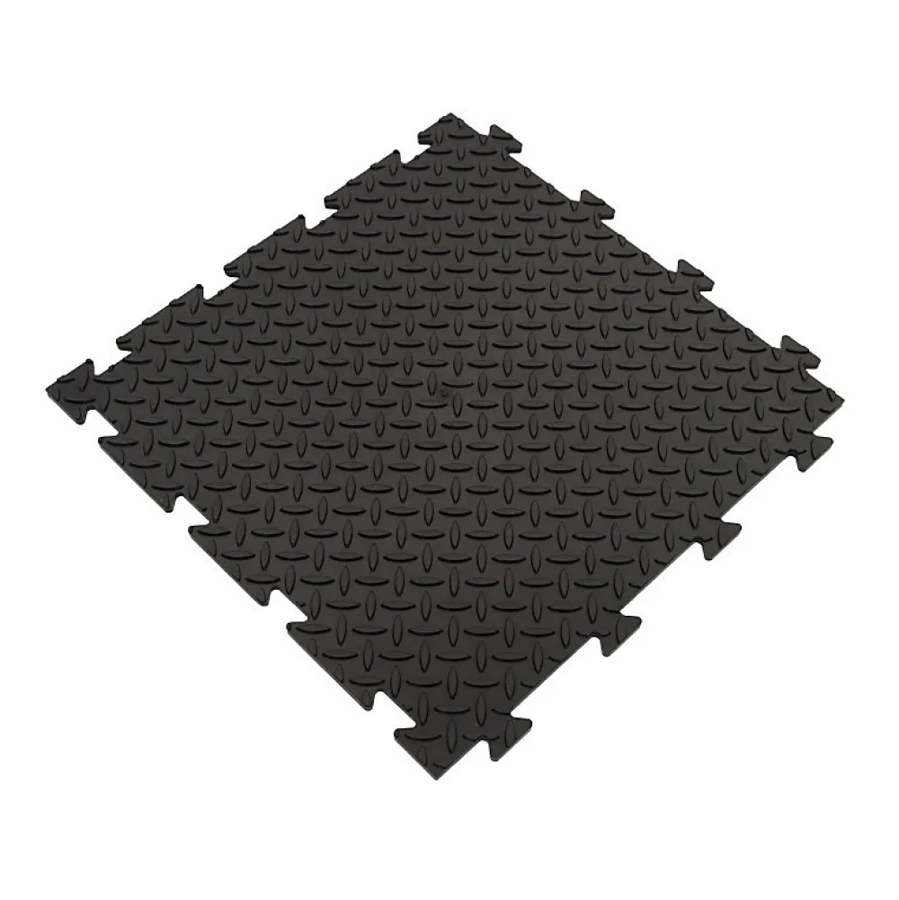 Artplast Dalle Pvc Garage<Dalle clipsable en PVC Motif "grain de riz" - Noir 50 x 50 cm