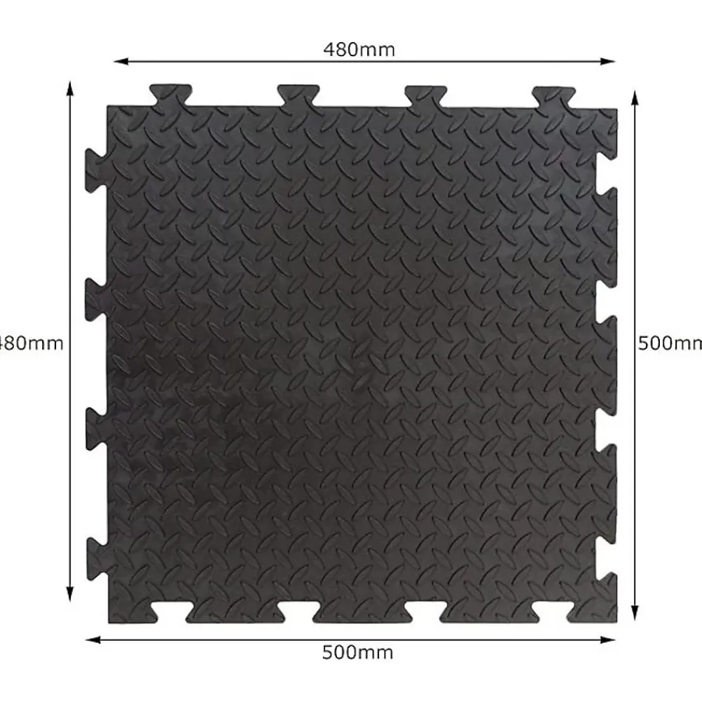 Artplast Dalle Pvc Garage<Dalle clipsable en PVC Motif "grain de riz" - Noir 50 x 50 cm