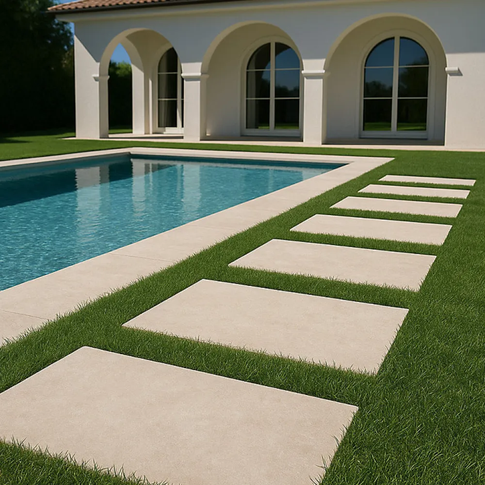 Aelle Carrelage Dalle de carrelage extérieur effet pierre naturelle de travertin 60x90 cm MYK-CR SAND- Carrelage Sol Effet Pierre
