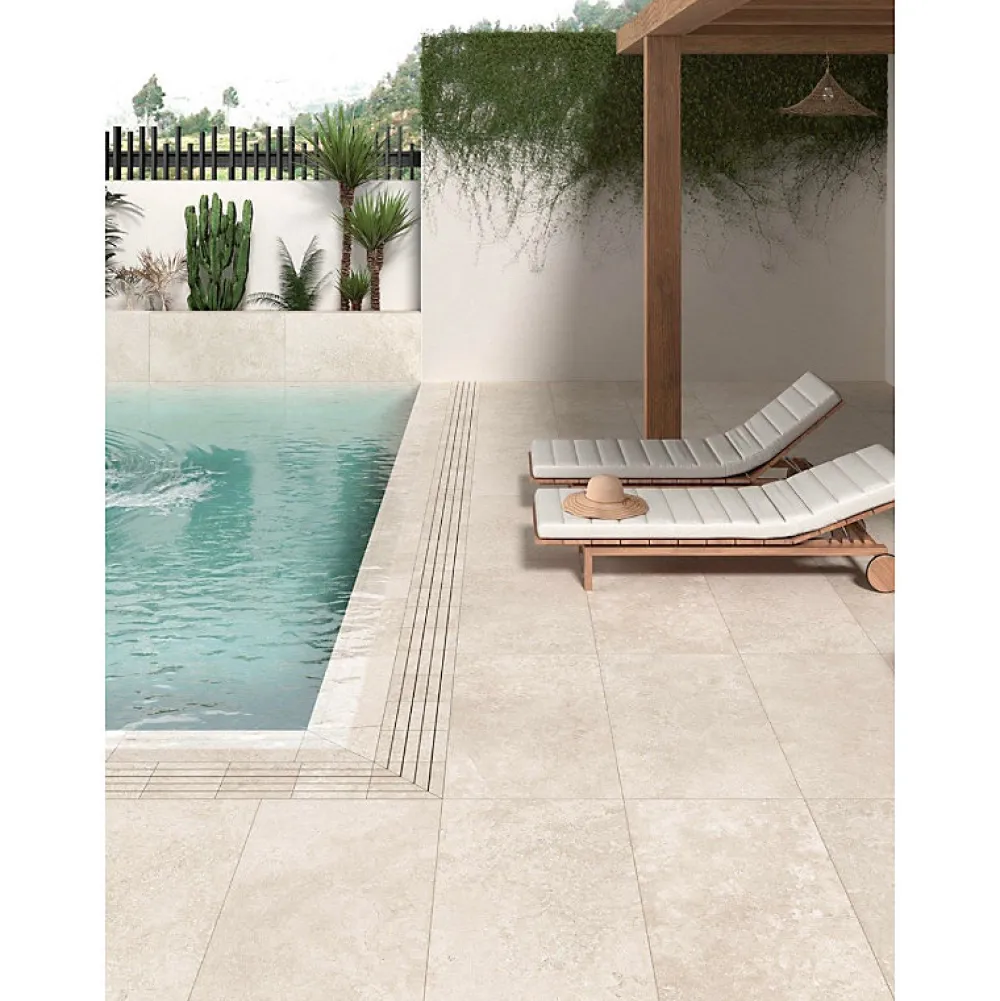 Aelle Carrelage Dalle de carrelage extérieur effet pierre naturelle de travertin 60x90 cm MYK-CR SAND- Carrelage Sol Effet Pierre