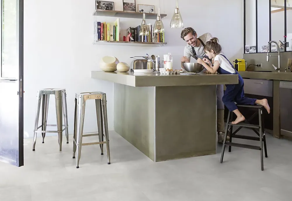 Gerflor Dalle Et Lame Pvc<Dalle PVC à clipser Senso Premium Rigide acoutisque béton gris 39,9 x 73 cm,