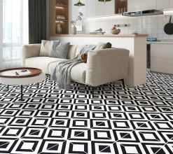 GoodHome Dalle PVC clipsable Baila décor carreaux de ciment NB L. 61 x l. 30.5 cm- Dalle Et Lame Pvc