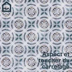 GoodHome Dalle Et Lame Pvc<Dalle PVC clipsable Mambo 63x32 cm décor carreaux ciment multico (vendue au carton)