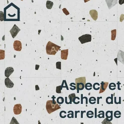 GoodHome Dalle PVC clipsable Mambo 82x42 cm terrazzo (vendue au carton)- Dalle Et Lame Pvc
