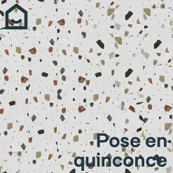 GoodHome Dalle PVC clipsable Mambo 82x42 cm terrazzo (vendue au carton)- Dalle Et Lame Pvc