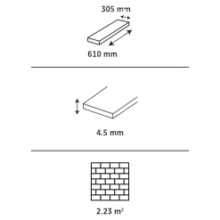 GoodHome Dalle PVC clipsable Mambo L.61 x l. 30.5cm décor pierre grise (vendue au carton)- Dalle Et Lame Pvc