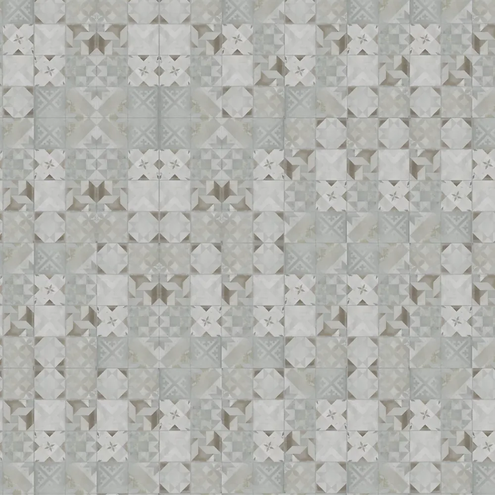 GoodHome Dalle Et Lame Pvc<Dalle PVC clipsable Mambo 63x32 cm décor carreaux ciment gris (vendue au carton)