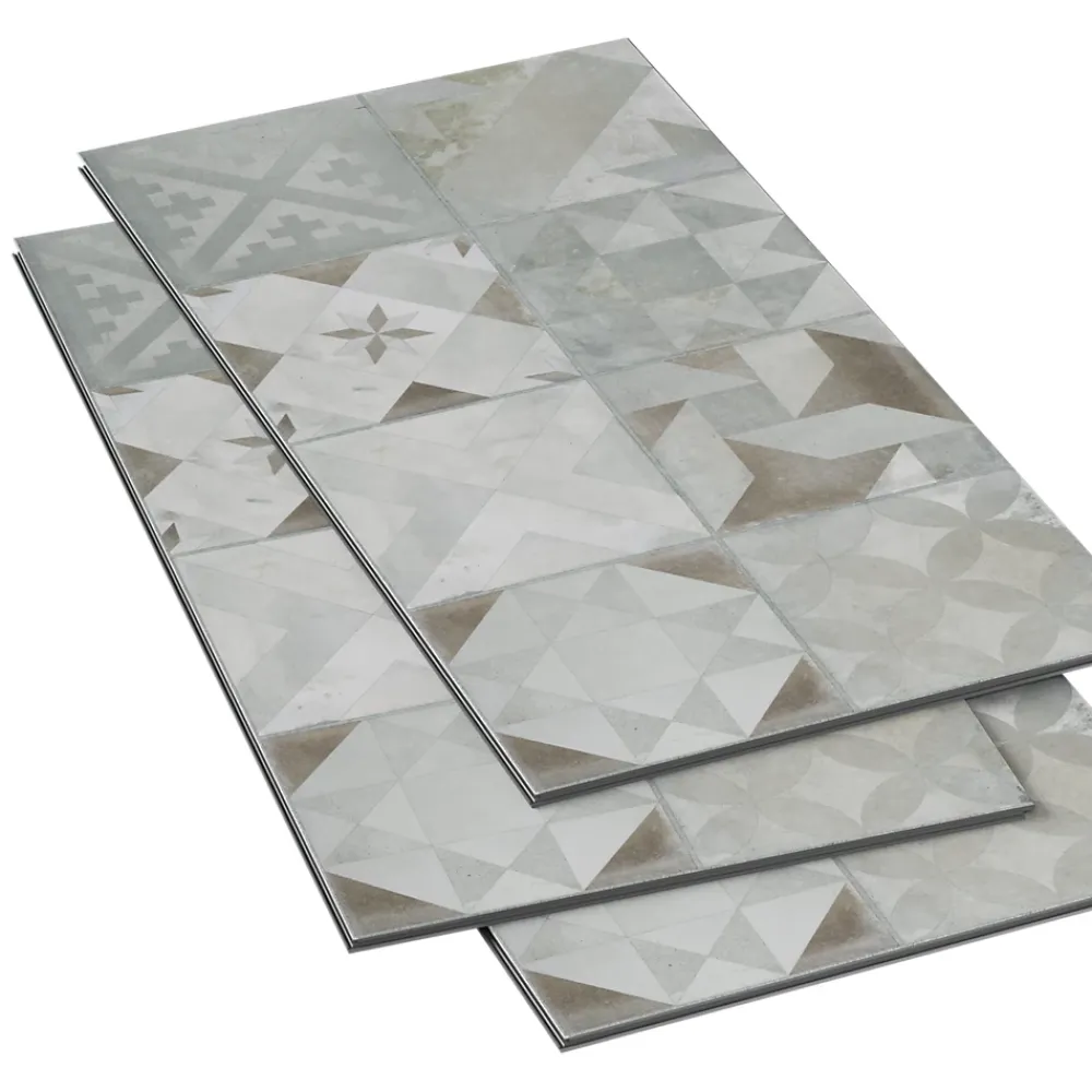 GoodHome Dalle Et Lame Pvc<Dalle PVC clipsable Mambo 63x32 cm décor carreaux ciment gris (vendue au carton)