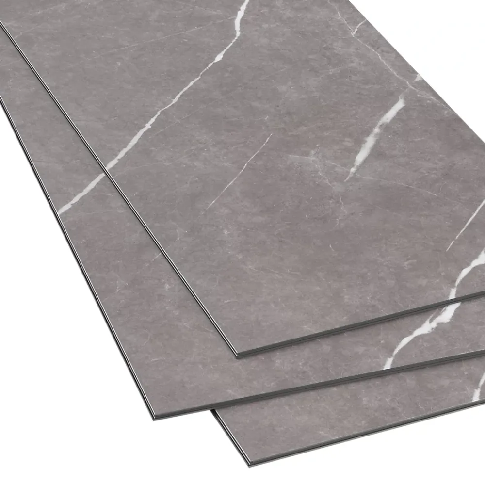 GoodHome Dalle Et Lame Pvc<Dalle PVC clipsable Mambo 82x42 cm marbre gris (vendue au carton)