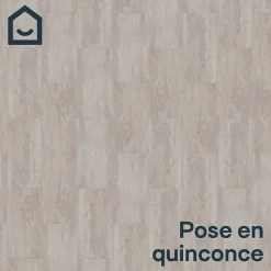 GoodHome Dalle PVC clipsable pour sol intérieur l.32 x L.63 cm effet pierre travertin Mambo (vendue au carton)- Dalle Et Lame Pvc