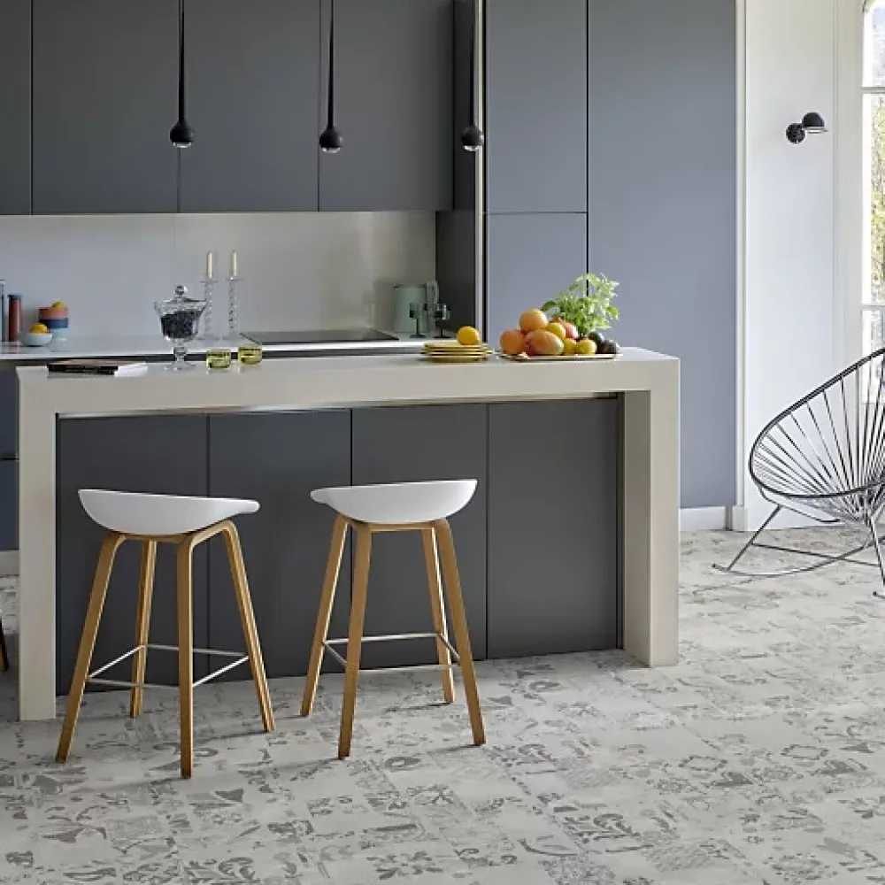 Tarkett Dalle Et Lame Pvc<Dalle PVC clipsable rigide Ultime Plus - Carreaux de ciment gris - Finition extra mate - Paquet de 2,253 m²