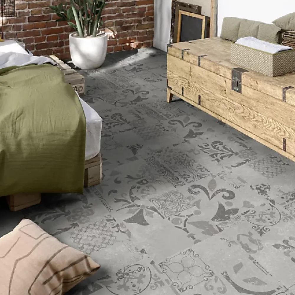 Tarkett Dalle Et Lame Pvc<Dalle PVC clipsable rigide Ultime Plus - Carreaux de ciment gris - Finition extra mate - Paquet de 2,253 m²