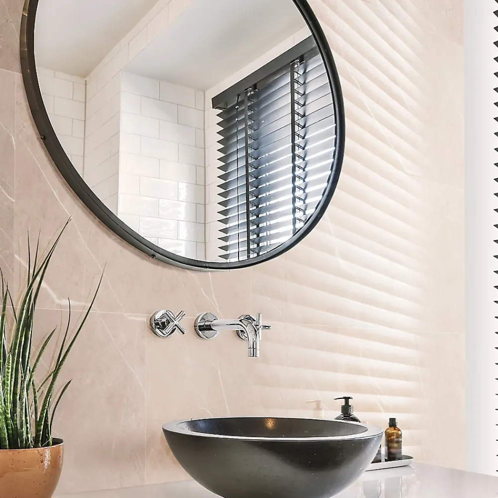 Dumaplast Dalle PVC Dumawall+ Gloss Faro beige brillant 37,5 x 65 cm- Dalle Murale Pvc