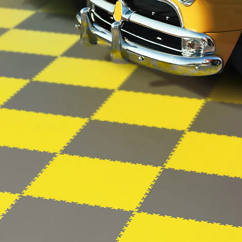 Fortelock Dalle Pvc Garage<Dalle PVC garage Industy jaune L.51 x l.51 cm