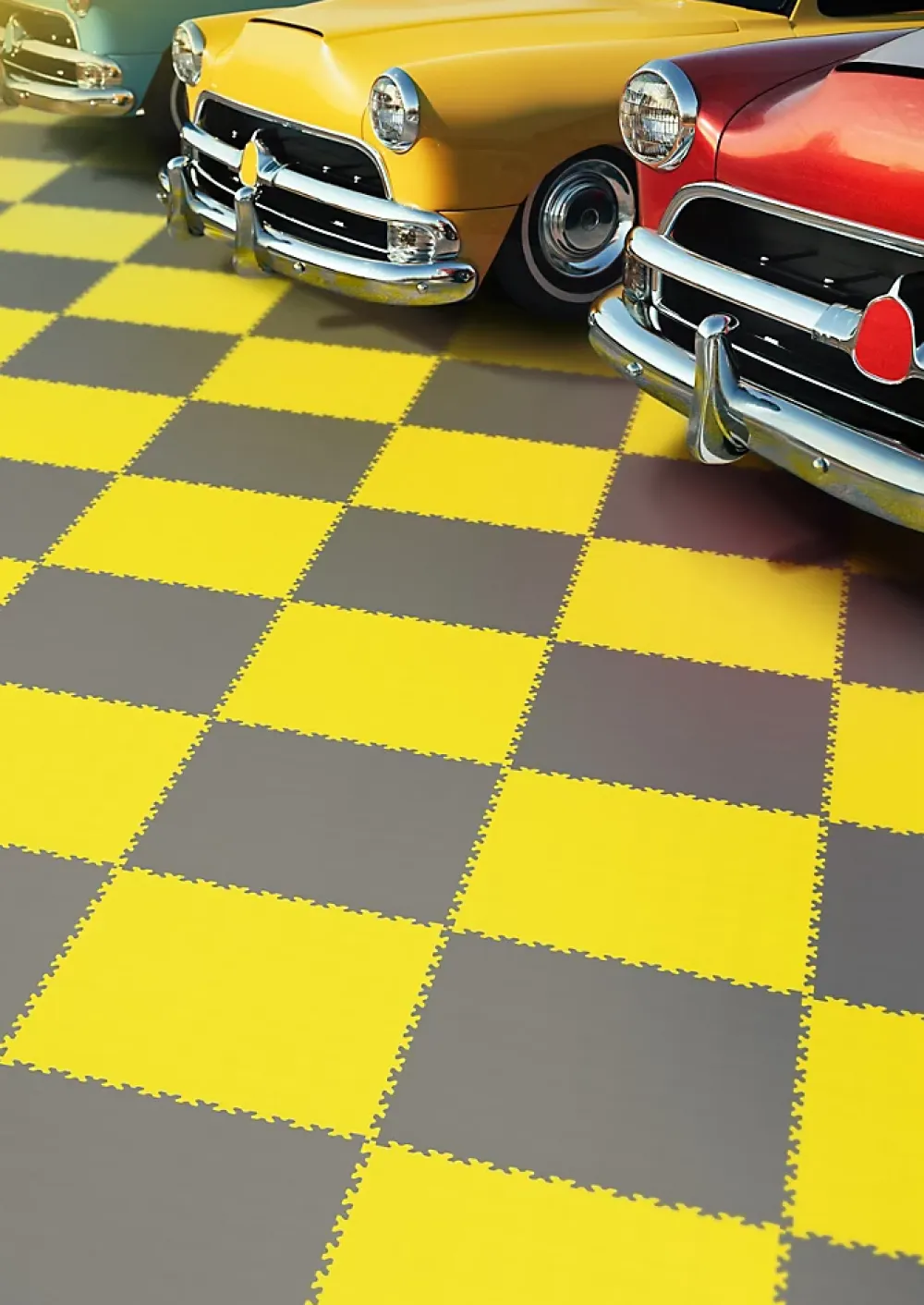 Fortelock Dalle Pvc Garage<Dalle PVC garage Industy jaune L.51 x l.51 cm