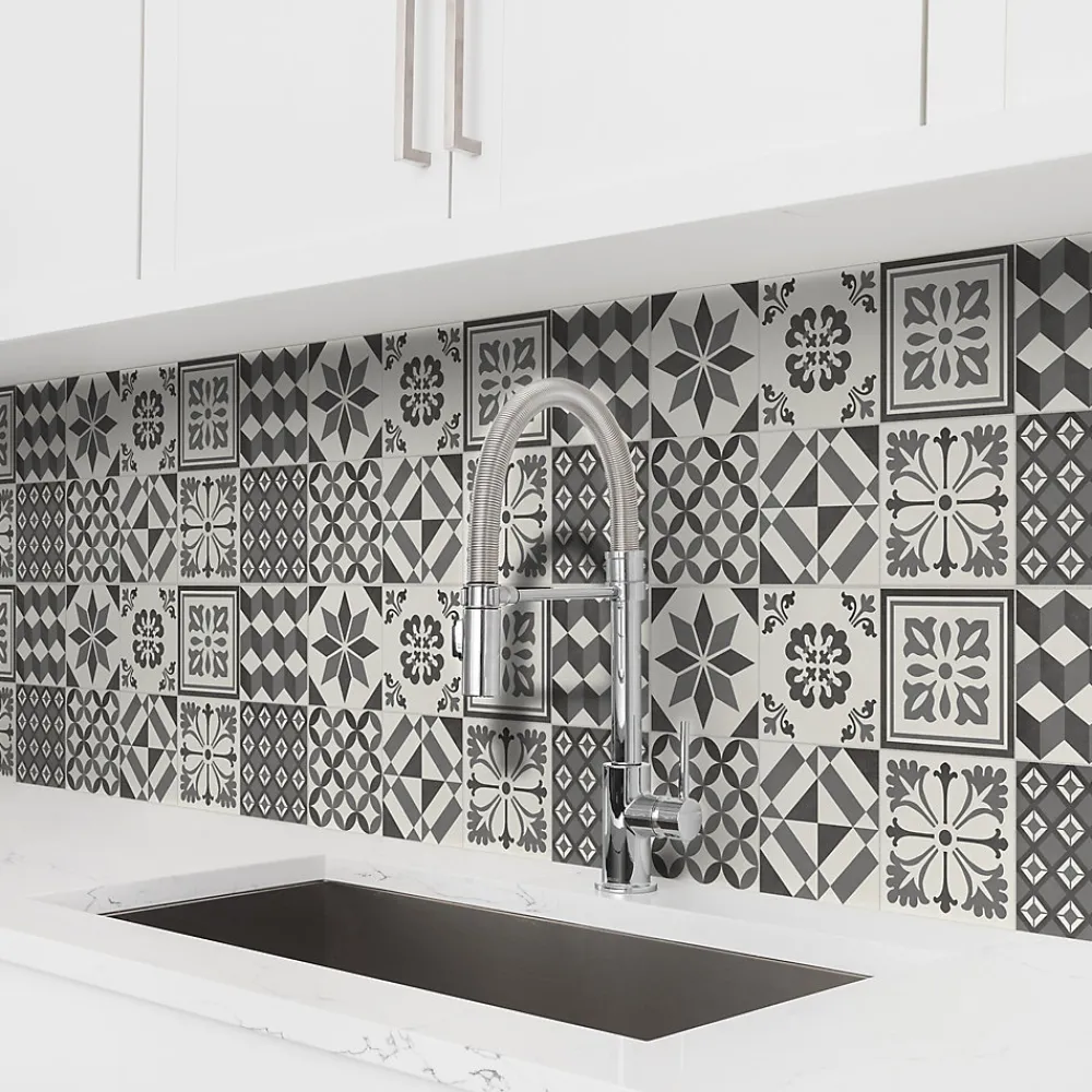GoodHome Dalle Murale Pvc<Dalle PVC Ozark carreaux de ciment L. 60cm x l. 30cm