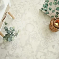 Décoweb Dalle sol PVC Clipsable Mix and Match - Click 5G - Carreaux de ciment beige clair - Paquet de 1,49 m²- Dalle Et Lame Pvc