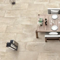 Concept Mosaïque DALLE SUR PLOTS BLOIS BEIGE 90x90x2 cm rectifié antidérapante- Carrelage Extérieur Et Terrasse