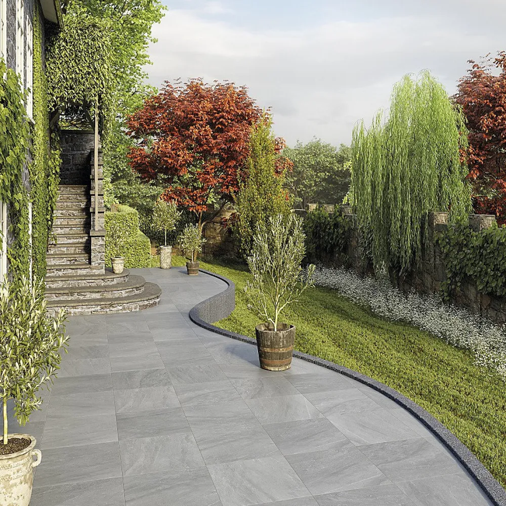 Concept Mosaïque Dalle sur plots EREBOR GRIS 60x60x2 cm effet pierre antidérapant R11- Carrelage Extérieur Et Terrasse