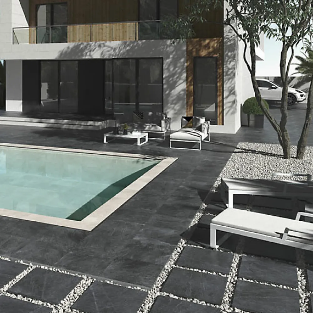 Reflex Boutique Dalle sur plots Prodige 2cm noir R11 60x60 cm - Réflex boutique- Carrelage Extérieur Et Terrasse