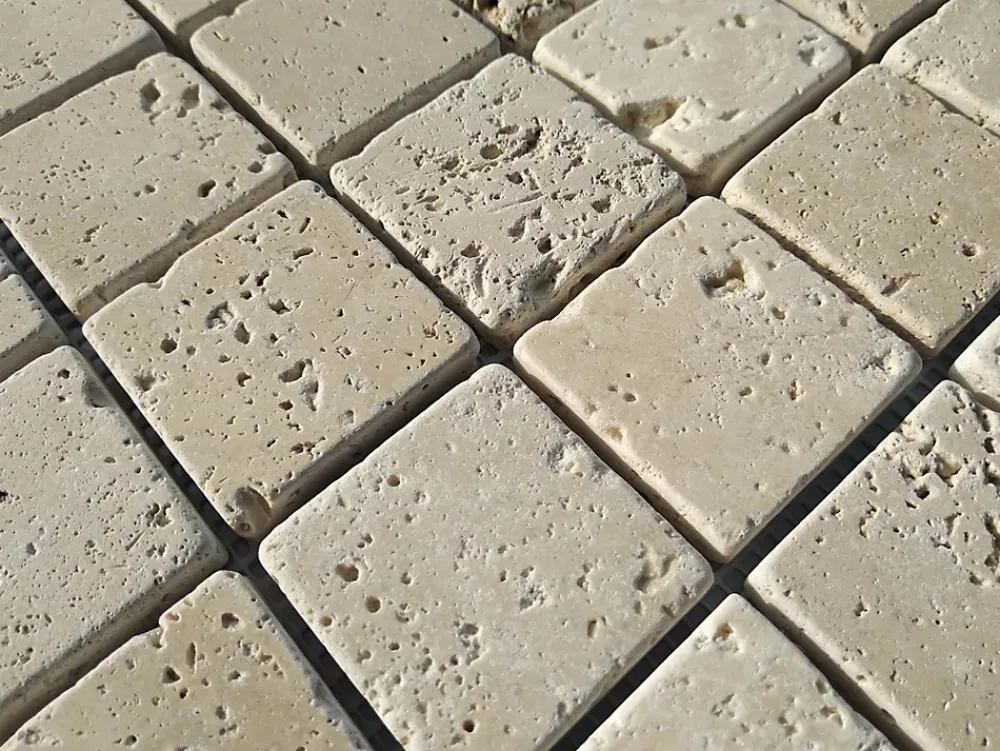 Decora Mosaicos Boite de carrelage mosaïque TRAVERTINO Beige 30x30 cm- Mosaïque Pour Douche