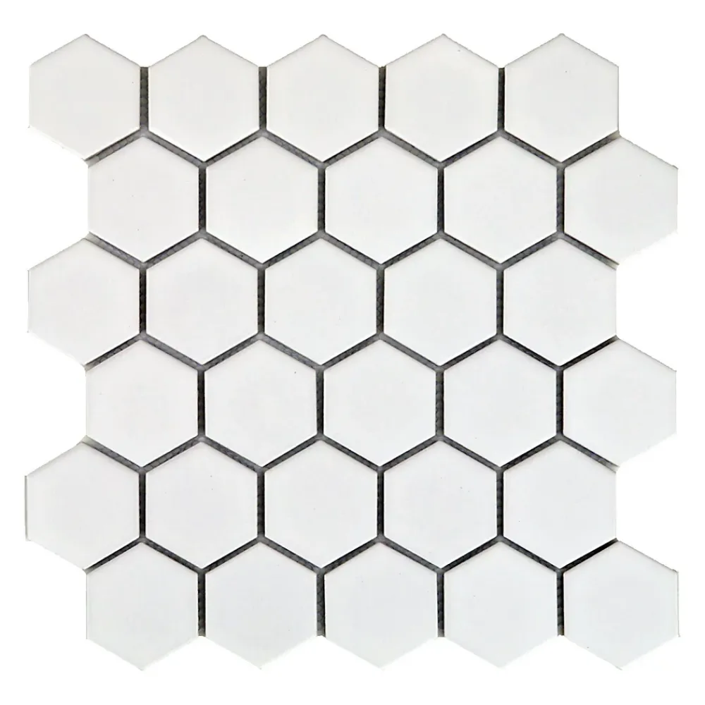 Decora Mosaicos Carrelage mosaïque HEXAGONE Blanc 27x28 cm- Mosaïque Pour Douche