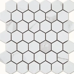 Decora Mosaicos Carrelage sol et mur CALACATTA hexagone 30x30 cm- Mosaïque Pour Douche