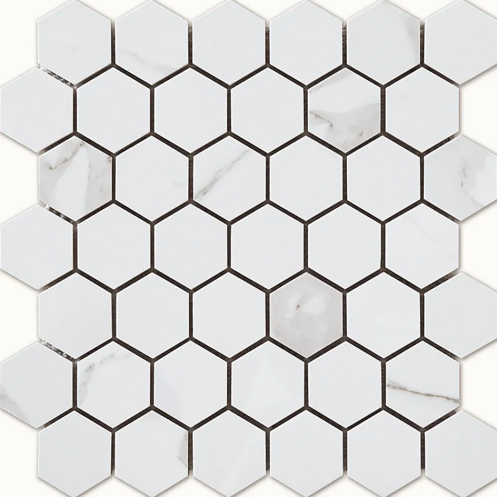 Decora Mosaicos Carrelage sol et mur CALACATTA hexagone 30x30 cm- Mosaïque Pour Douche
