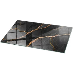 Wallfluent Plateau En Verre<Dessus de table en verre trempé 140x70 cm Motif marbré avec veines