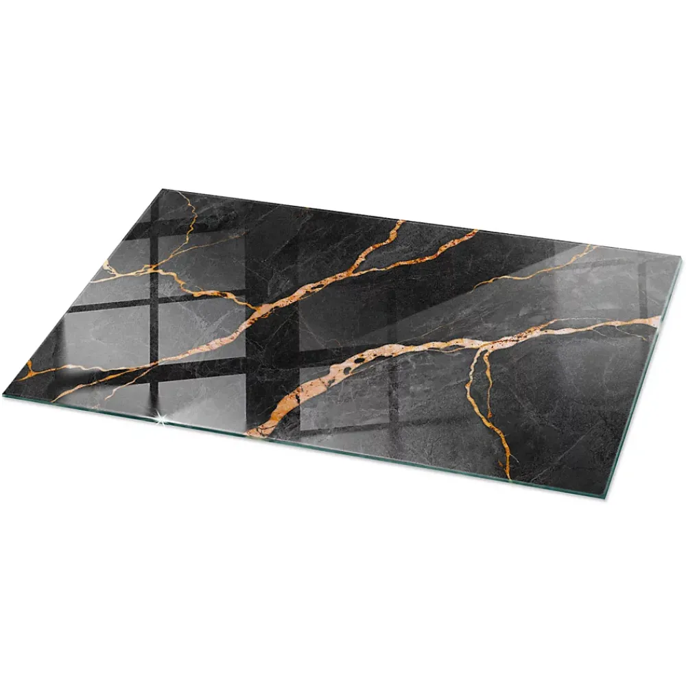 Wallfluent Plateau En Verre<Dessus de table en verre trempé 140x70 cm Motif marbré avec veines