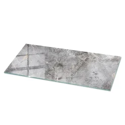 Wallfluent Dessus de table en verre trempé 125x50 cm Motif naturel de marbre- Plateau En Verre
