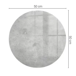 Wallfluent Dessus de table en verre trempé fi50 cm Texture de béton avec fissures- Plateau En Verre