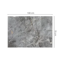 Wallfluent Dessus de table en verre trempé 100x70 cm Motif naturel de marbre- Plateau En Verre