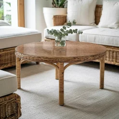 Wallfluent Plateau En Verre<Dessus de table en verre trempé fi60 cm Motif naturel du bois
