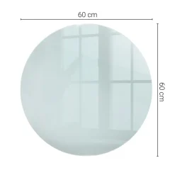 Wallfluent Dessus de table en verre trempé fi60 cm Transparent- Plateau En Verre